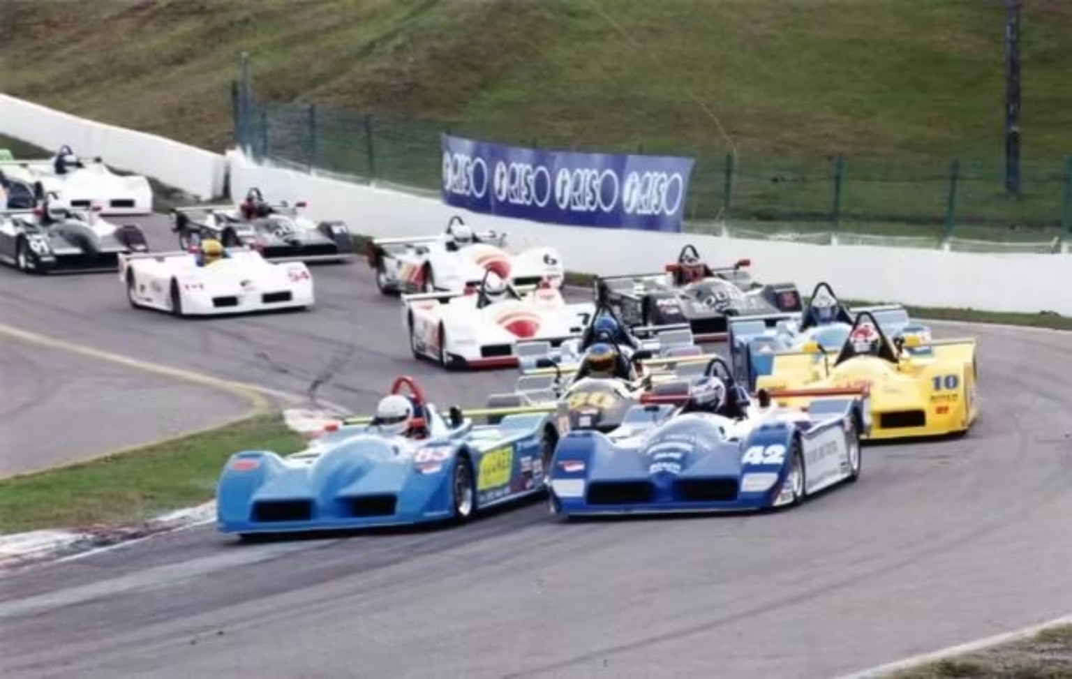 Sports Toyota field at Mosport with Mike Anderson's number 42 starting on the outside front row beside Mike Davies