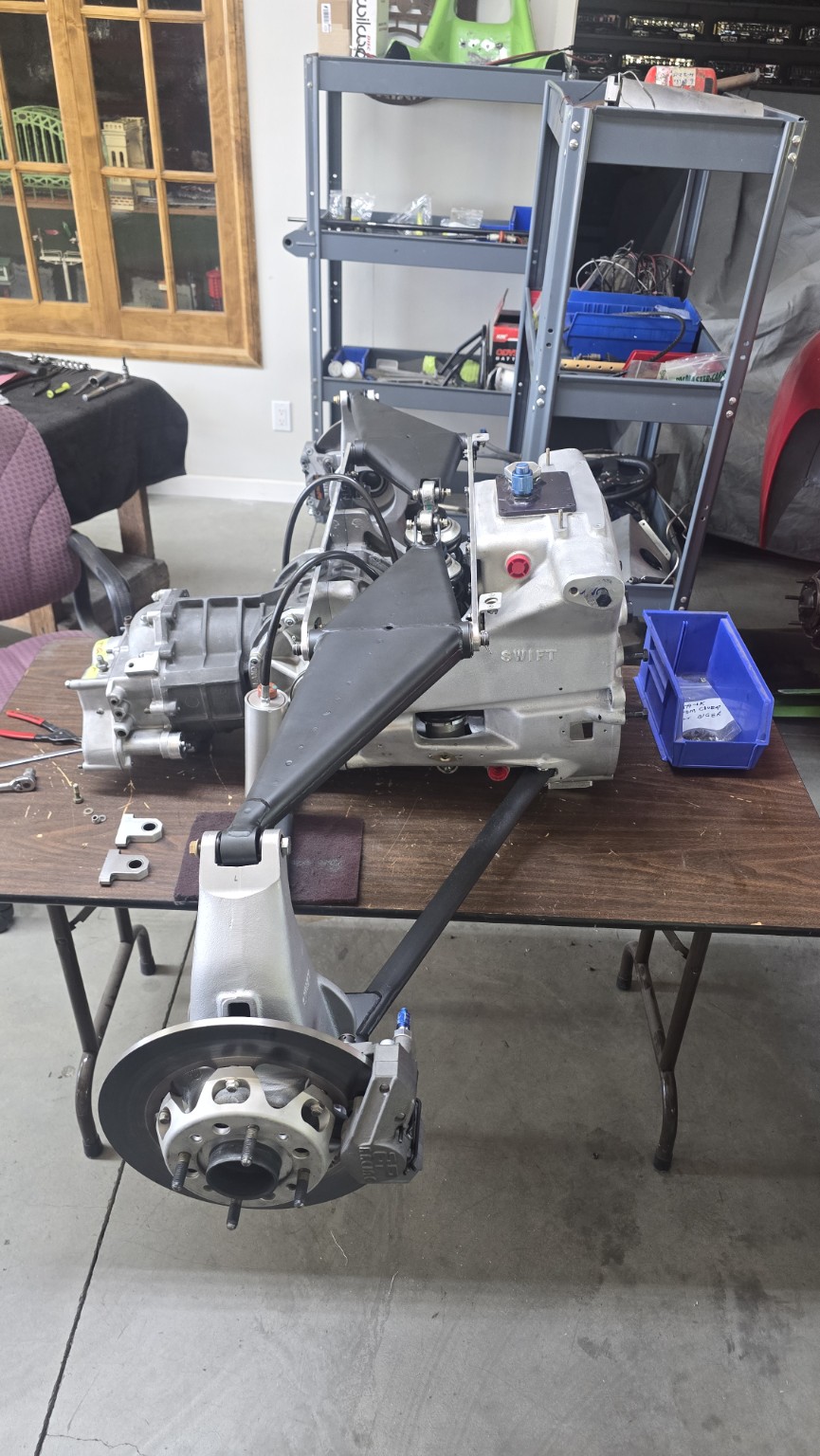 Swift DB1 gearbox and drivetrain components during restoration